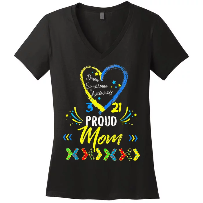 Proud Down Syndrome Mom Awareness Women's V-Neck T-Shirt