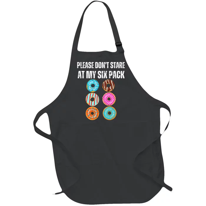 Please Dont Stare Donuts Abs Six Pack Workout Full-Length Apron With Pocket