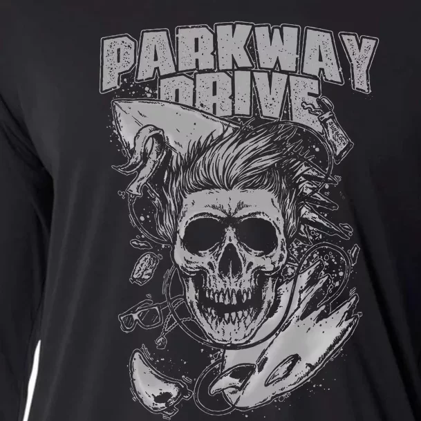 Parkway Drive Surfer Skull Black Cooling Performance Long Sleeve Crew