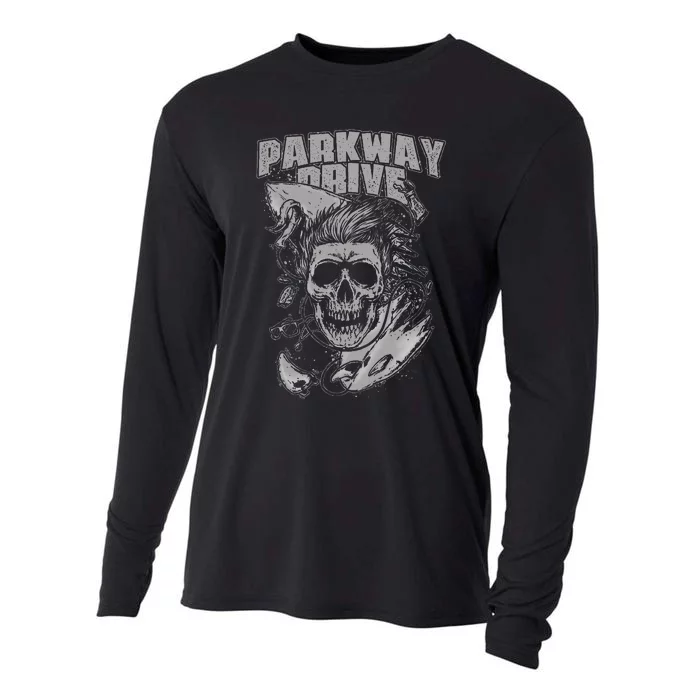 Parkway Drive Surfer Skull Black Cooling Performance Long Sleeve Crew