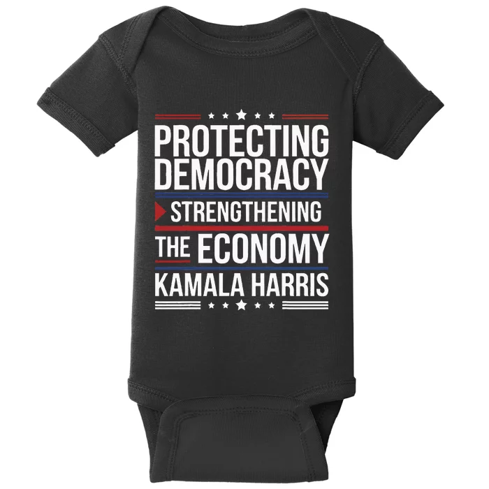 Protecting Democracy Strengthening The Economy Harris Baby Bodysuit