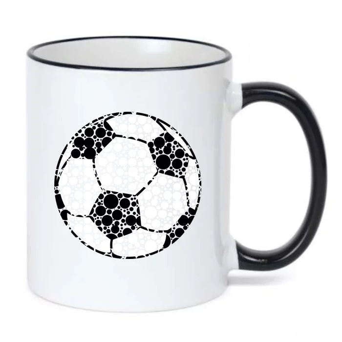 Polka Dots Soccer Ball Black Color Changing Mug