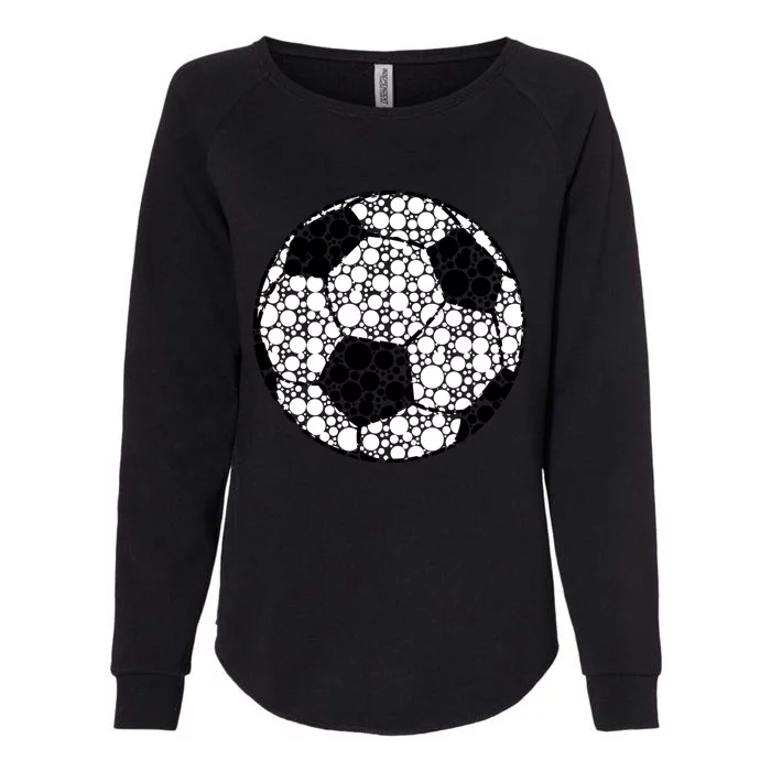 Polka Dots Soccer Ball Womens California Wash Sweatshirt