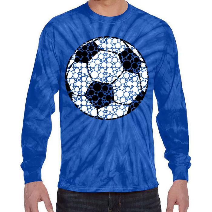 Polka Dots Soccer Ball Tie-Dye Long Sleeve Shirt