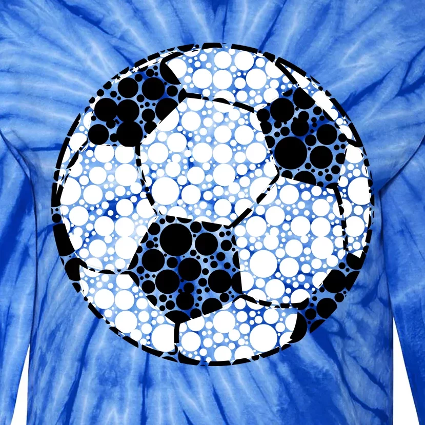 Polka Dots Soccer Ball Tie-Dye Long Sleeve Shirt