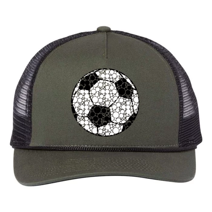 Polka Dots Soccer Ball Retro Rope Trucker Hat Cap