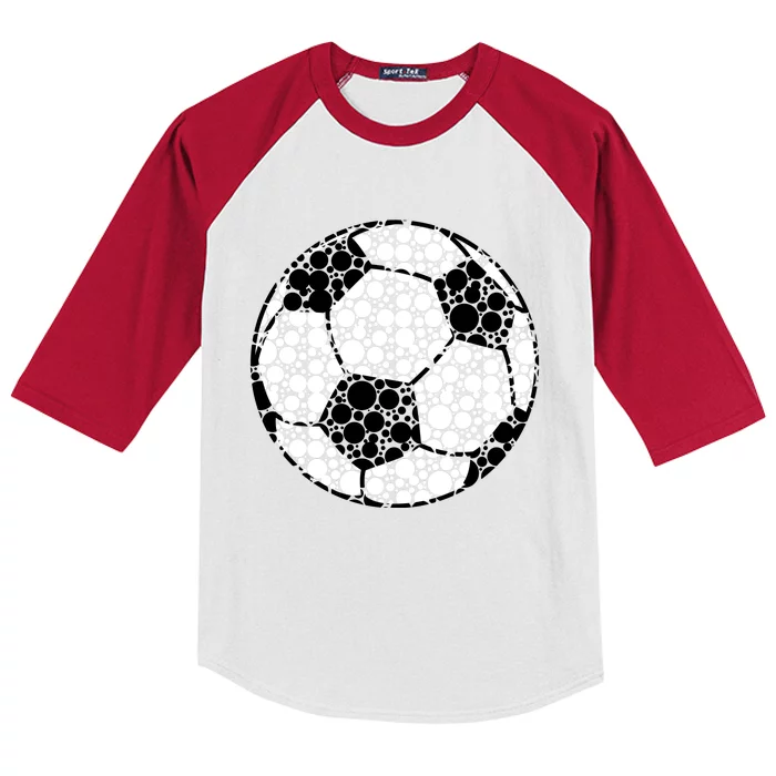 Polka Dots Soccer Ball Kids Colorblock Raglan Jersey