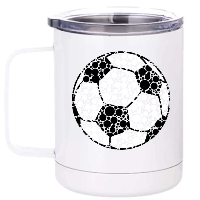 Polka Dots Soccer Ball Front & Back 12oz Stainless Steel Tumbler Cup