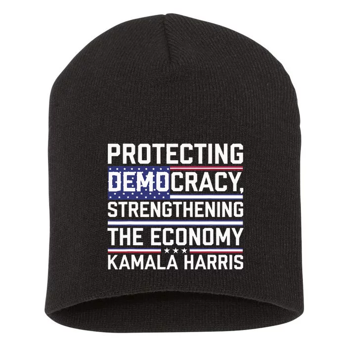 Protecting Democracy Strengthening The Economy Kamala Short Acrylic Beanie