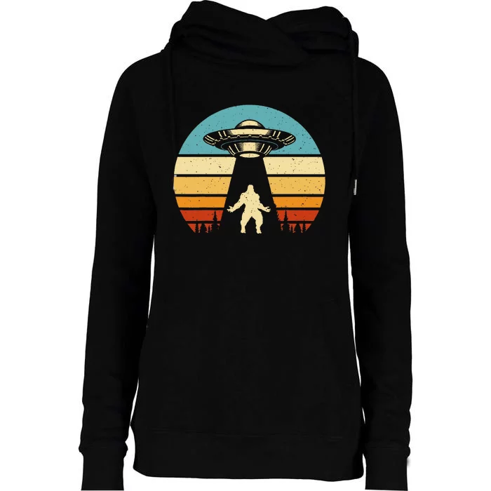 Paranormal Design Sasquatch Ufo Womens Funnel Neck Pullover Hood