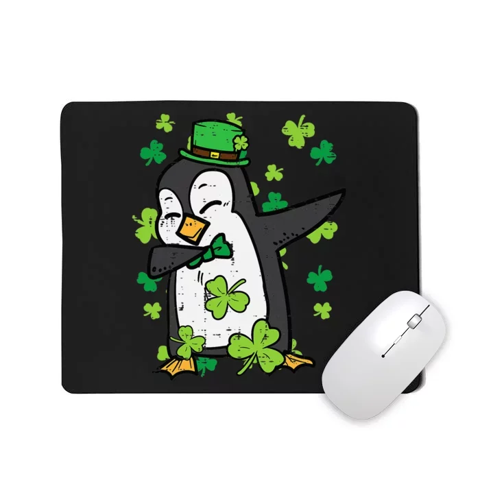 Penguin Dab Saint Paddys green St Patricks Day Mousepad