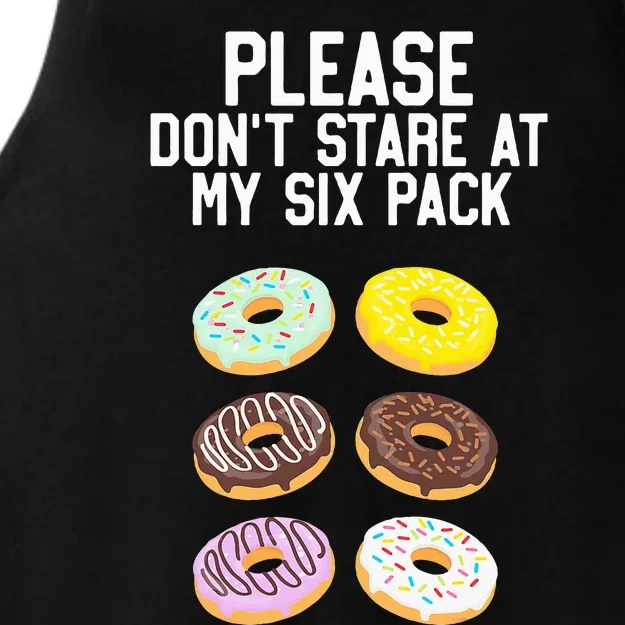 Please Don't Stare Donuts Abs Six Pack Funny Ladies Tri-Blend Wicking Tank