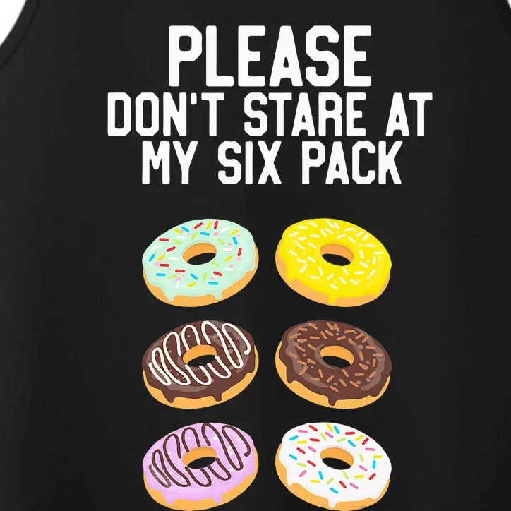 Please Don't Stare Donuts Abs Six Pack Funny Performance Tank