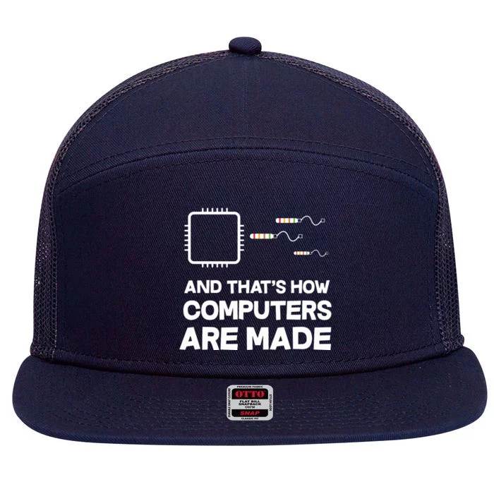 Programmer Developer Software Funny Computer Engineering 7 Panel Mesh Trucker Snapback Hat