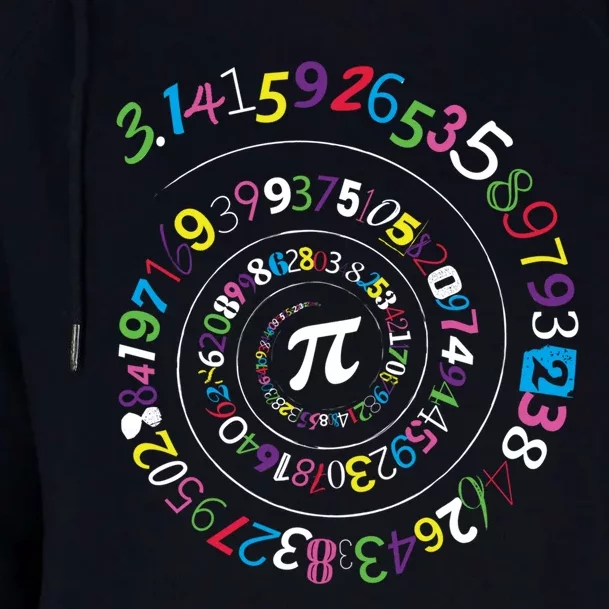 Pi Day Spiral Pi Color Numbers Teacher Student Womens Funnel Neck Pullover Hood