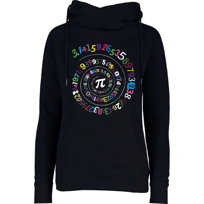 Pi Day Spiral Pi Color Numbers Teacher Student Womens Funnel Neck Pullover Hood