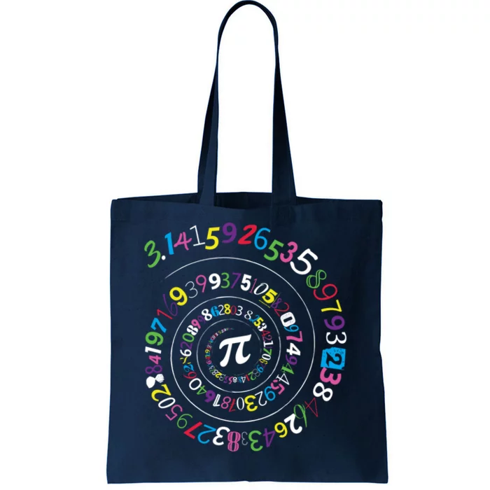 Pi Day Spiral Pi Color Numbers Teacher Student Tote Bag