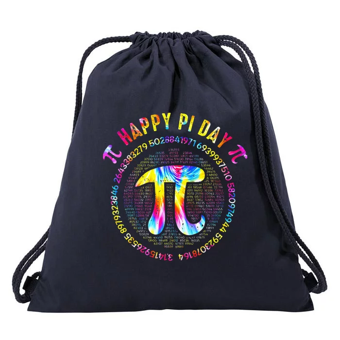 Pi Day Spiral Pi Math Teacher 3 14 Leopard Rainbow Drawstring Bag