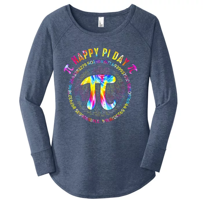 Pi Day Spiral Pi Math Teacher 3 14 Leopard Rainbow Women's Perfect Tri Tunic Long Sleeve Shirt