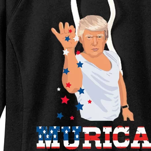 President Donald Trump Murica Bae Patriotic America Women's Fleece Hoodie