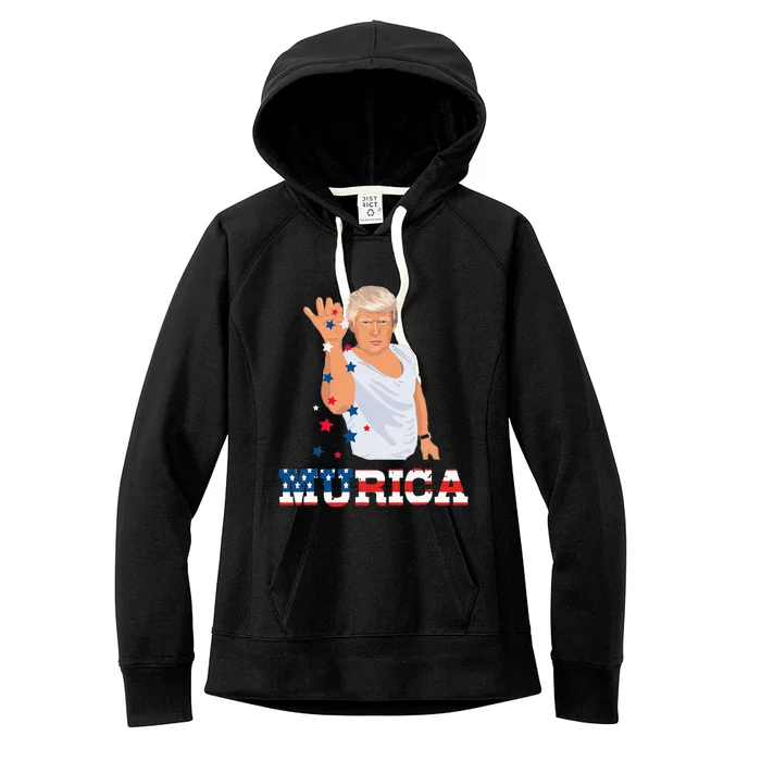 President Donald Trump Murica Bae Patriotic America Women's Fleece Hoodie