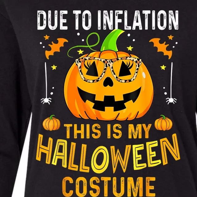 Pumpkin Due To Inflation This Is My Halloween Custome Womens Cotton Relaxed Long Sleeve T-Shirt