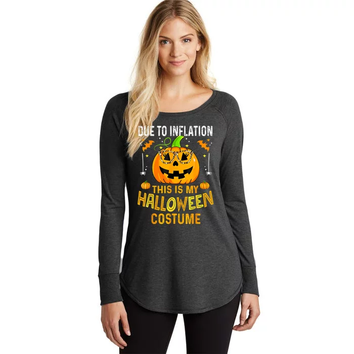 Pumpkin Due To Inflation This Is My Halloween Custome Women's Perfect Tri Tunic Long Sleeve Shirt