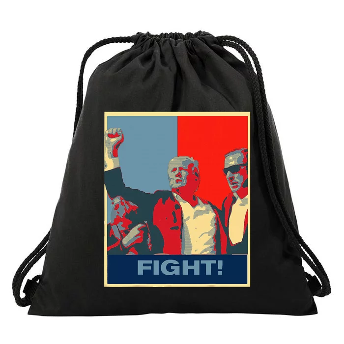 Patriotic Donald Trump Fight Artwork Stand Strong Usa Drawstring Bag