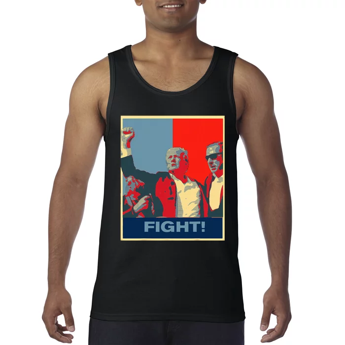 Patriotic Donald Trump Fight Artwork Stand Strong Usa Tank Top