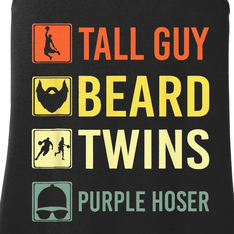 Perfect Dude Tall Guy Beard Twins Purple Hoser Dude Ladies Essential Tank