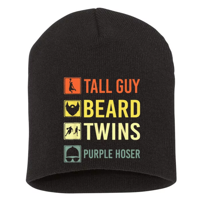 Perfect Dude Tall Guy Beard Twins Purple Hoser Dude Short Acrylic Beanie