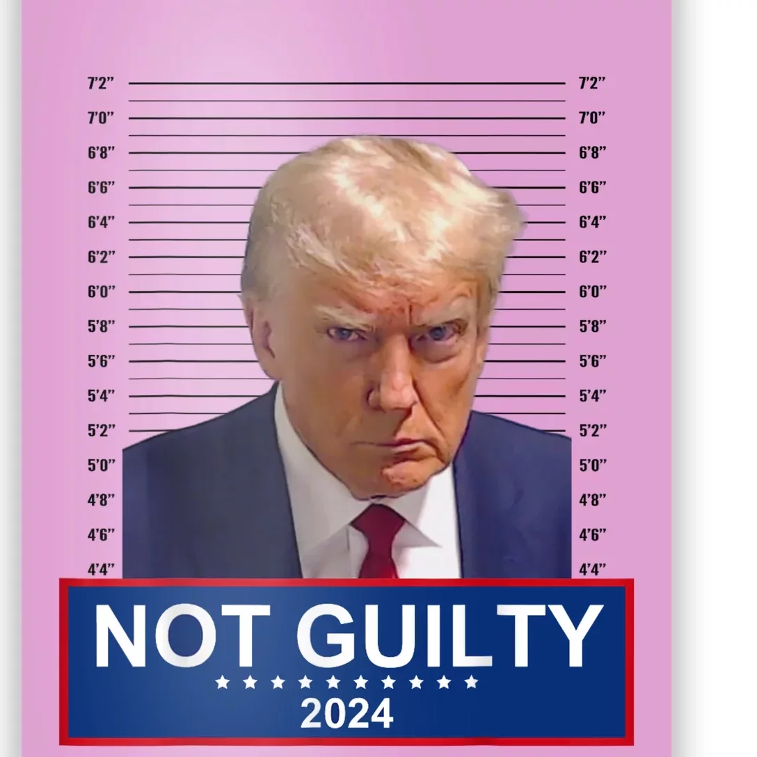 President Donald Trump Mugshot 2024 Not Guilty Supporter Poster