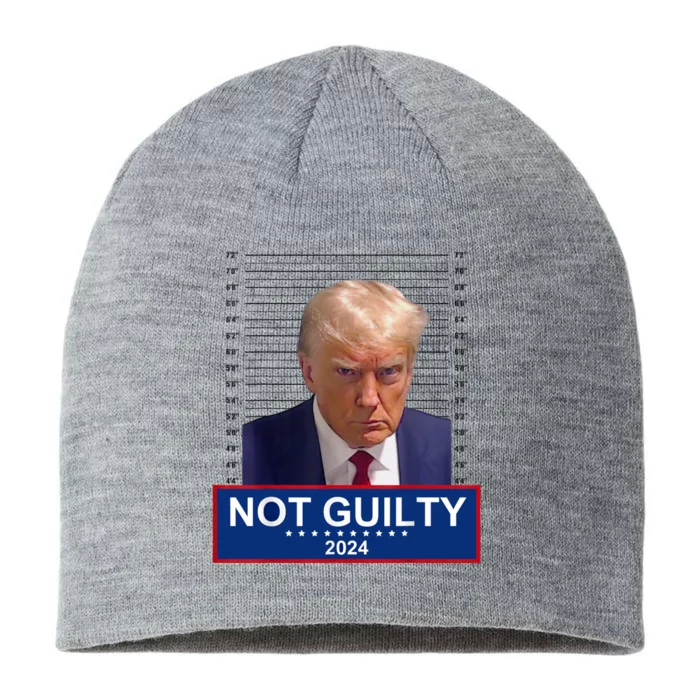 President Donald Trump Mugshot 2024 Not Guilty Supporter 8 1/2in Sustainable Knit Beanie