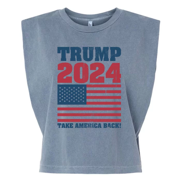 President Donald Trump 2024 Take America Back Garment-Dyed Women's Muscle Tee