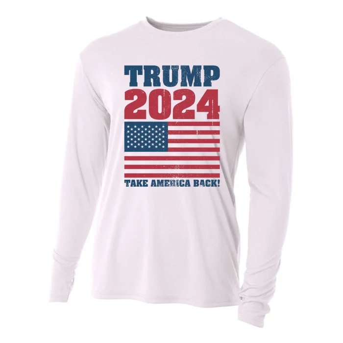 President Donald Trump 2024 Take America Back Cooling Performance Long Sleeve Crew