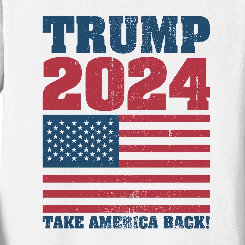 President Donald Trump 2024 Take America Back Kids Long Sleeve Shirt