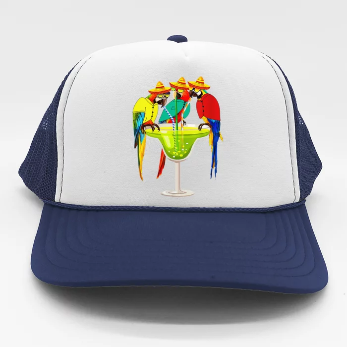 Parrots Drinking Tequila Cinco De Mayo Mexican Fiesta Lovers Trucker Hat