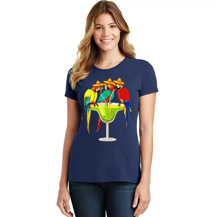 Parrots Drinking Tequila Cinco De Mayo Mexican Fiesta Lovers Women's T-Shirt