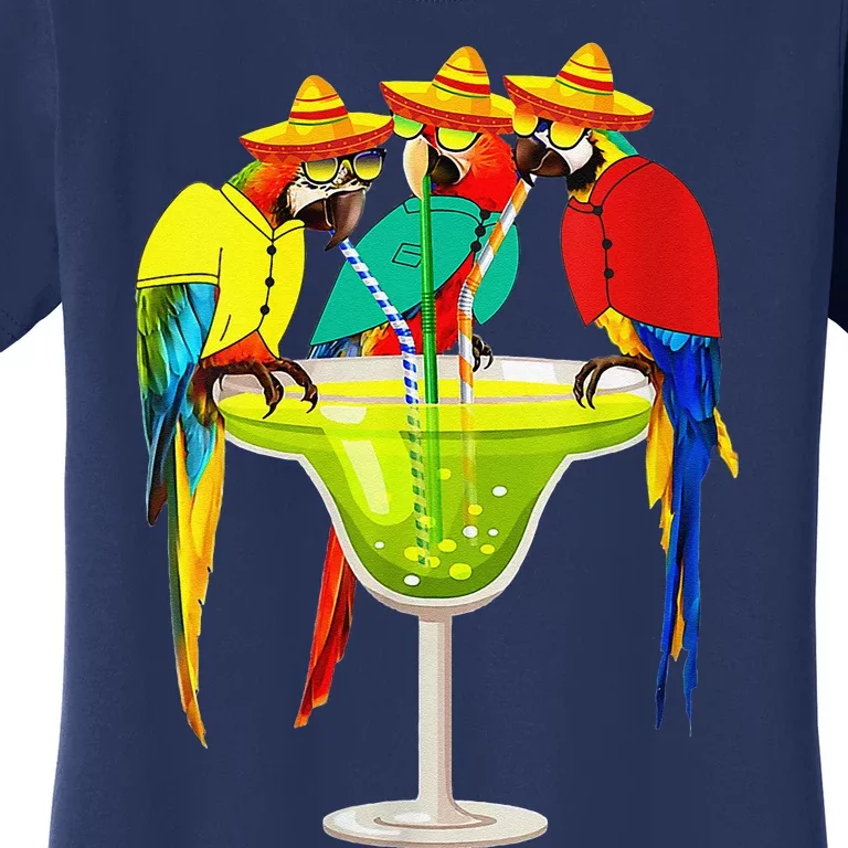 Parrots Drinking Tequila Cinco De Mayo Mexican Fiesta Lovers Women's T-Shirt