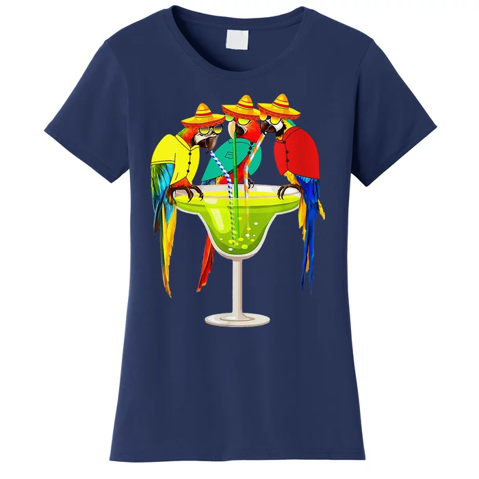 Parrots Drinking Tequila Cinco De Mayo Mexican Fiesta Lovers Women's T-Shirt