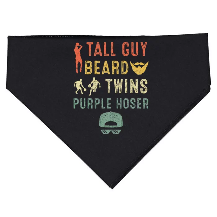 Perfect Dude Tall Guy Beard Twins Purple Hoser USA-Made Doggie Bandana