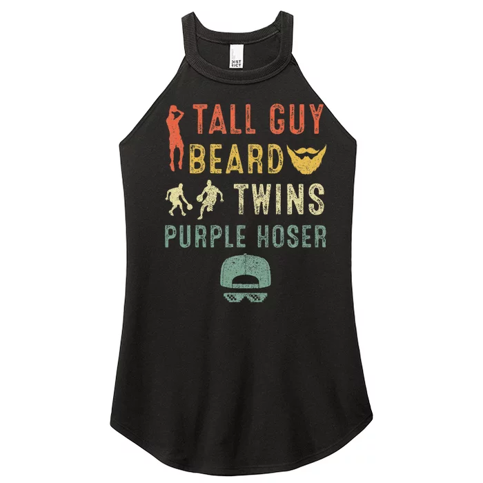 Perfect Dude Tall Guy Beard Twins Purple Hoser Women’s Perfect Tri Rocker Tank