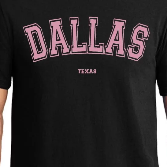 Pink Dallas Texas TX Varsity On Dallas Pajama Set