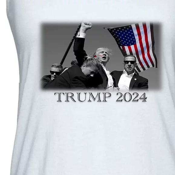 President Donald Trump 2024 Failed Attempt Usa Patriotic Ladies Essential Flowy Tank