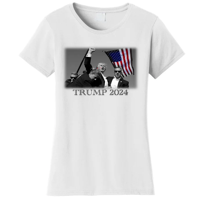 President Donald Trump 2024 Failed Attempt Usa Patriotic Women's T-Shirt