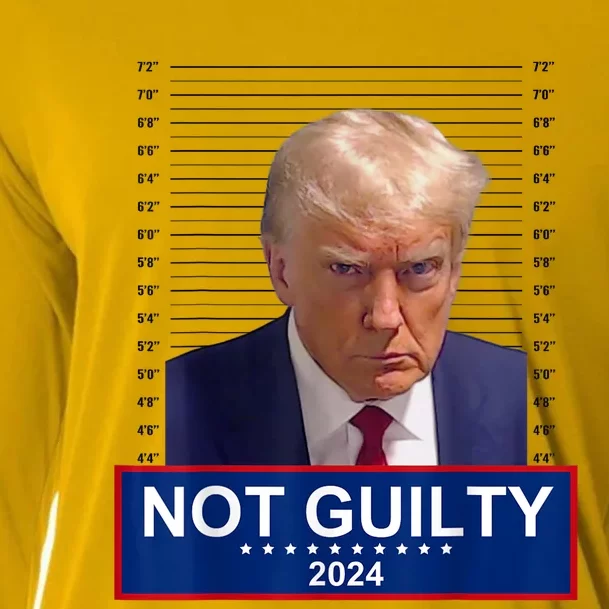 President Donald Trump Mugshot 2024 Not Guilty Supporter T Not Guilty Supporter Cooling Performance Long Sleeve Crew