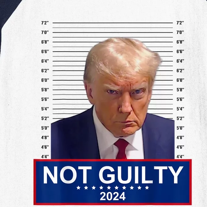 President Donald Trump Mugshot 2024 Not Guilty Supporter T Not Guilty Supporter Baseball Sleeve Shirt