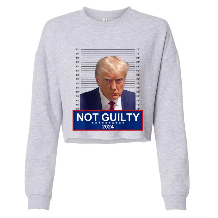 President Donald Trump Mugshot 2024 Not Guilty Supporter T Not Guilty Supporter Cropped Pullover Crew