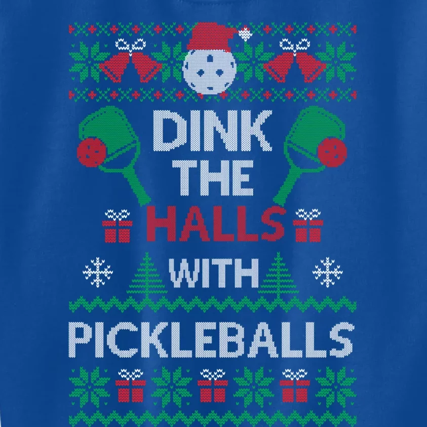 Pickleball Dink The Halls Ugly Christmas Pickleball Gift Kids Sweatshirt