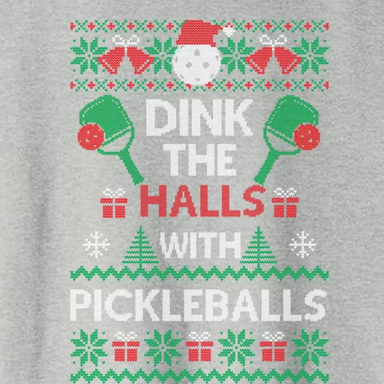 Pickleball Dink The Halls Ugly Christmas Pickleball Gift Women's Crop Top Tee